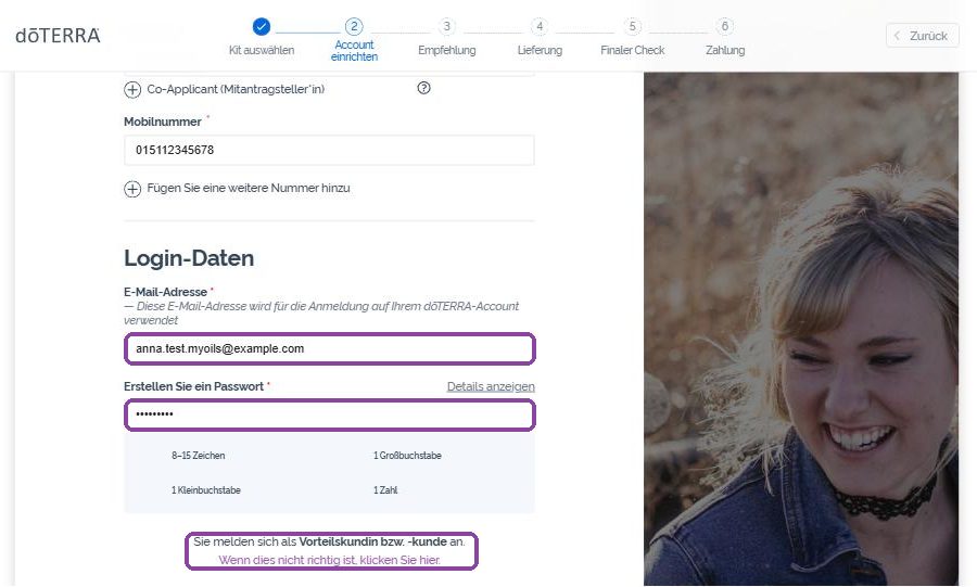 Datele de autentificare: e-mail, parolă și mențiunea Wholesale Customer